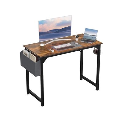 DUMOS 40 Inch Small Computer Office Desk Modern Simple Style Writing Study Work Table for Home Bedroom - Modern Brown