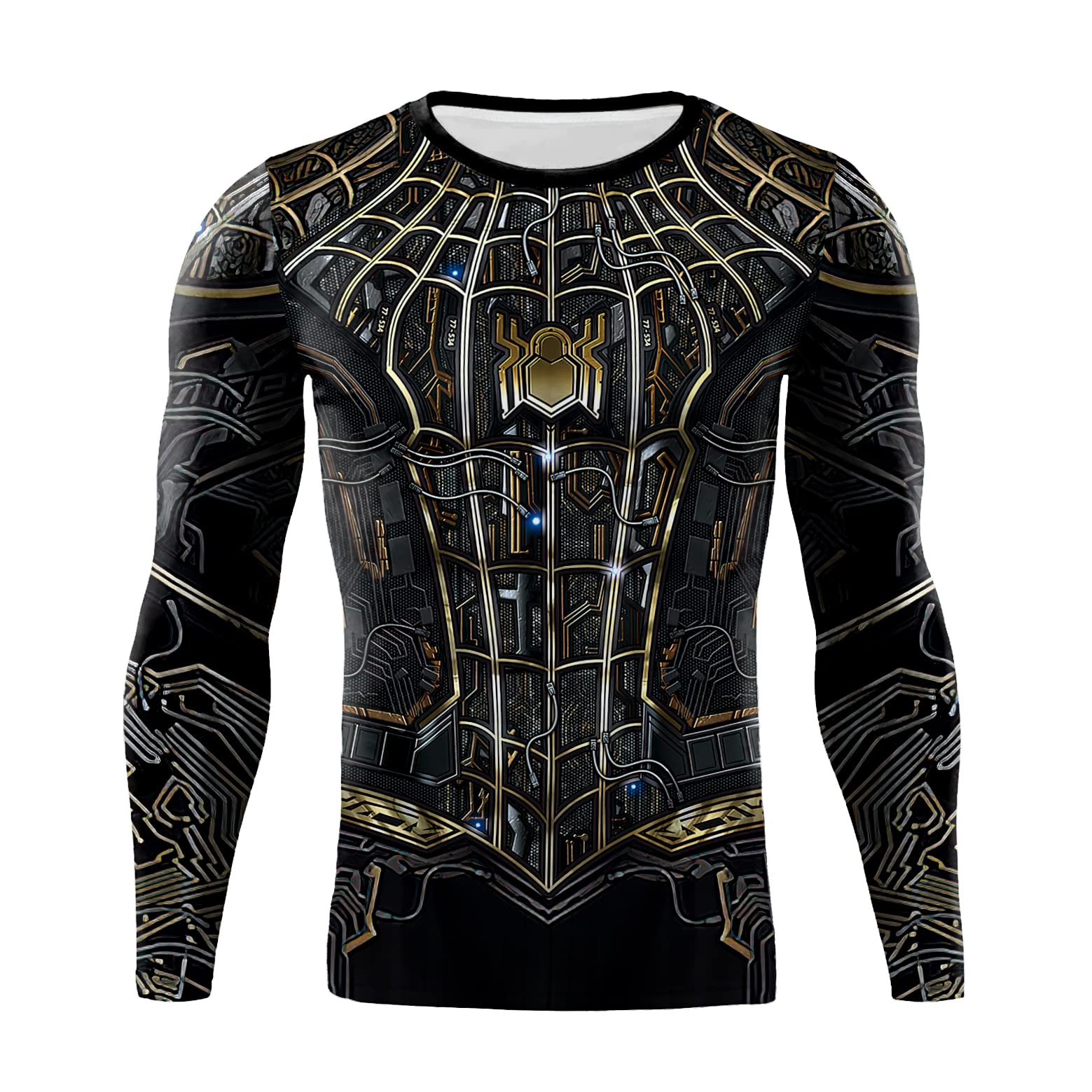 jiazery QZ Mens Super Hero Base Layer Underwear Cool Dry Long Sleeve Compression Shirt Sports T-Shirt (012 XXL)
