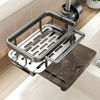 Hyfant Upgraded Kitchen Sink Faucet Organizer Sponge Holder for Kitchen Sink Storage Rack Over Faucet for Kitchen Bathroom Washroom
