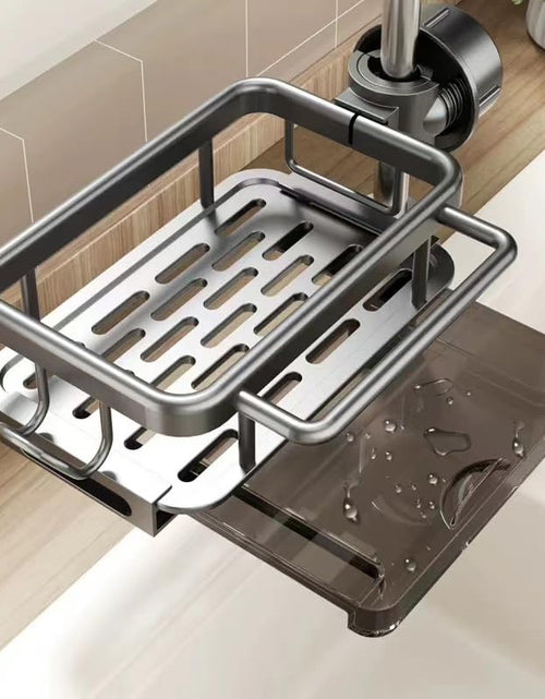 Load image into Gallery viewer, Hyfant Upgraded Kitchen Sink Faucet Organizer Sponge Holder for Kitchen Sink Storage Rack Over Faucet for Kitchen Bathroom Washroom
