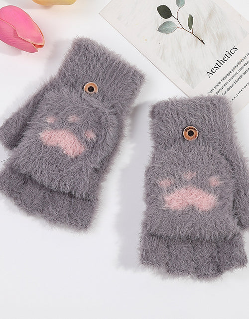 Charger l'image dans la visionneuse de galerie, Gants d'hiver tricotés patte de chat
