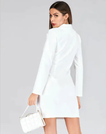 Load image into Gallery viewer, Buttoned suit jacket dress
