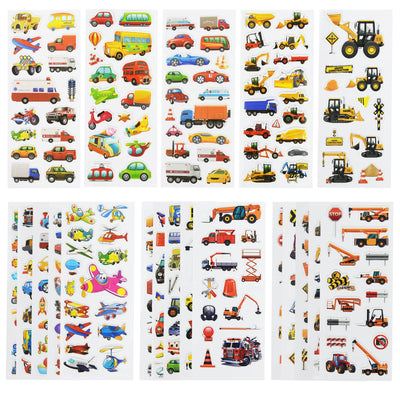 24 Sheets(400+) Car 3D Puffy Stickers for Toddlers Kids Bulk Preschool Sticker Sheets for Reward Craft Scrapbooking