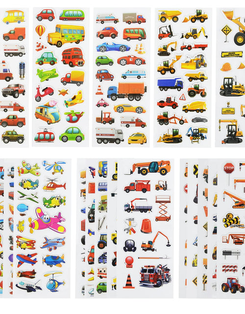 Load image into Gallery viewer, 24 Sheets(400+) Car 3D Puffy Stickers for Toddlers Kids Bulk Preschool Sticker Sheets for Reward Craft Scrapbooking
