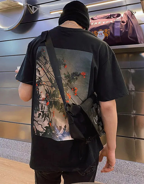 Load image into Gallery viewer, Double Line Floral Print Couple Graphic T-Shirts
