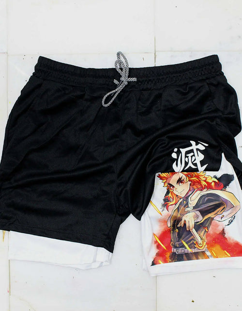 Load image into Gallery viewer, 2023 Summer Men&#39;s Double Layer Anime Print Shorts
