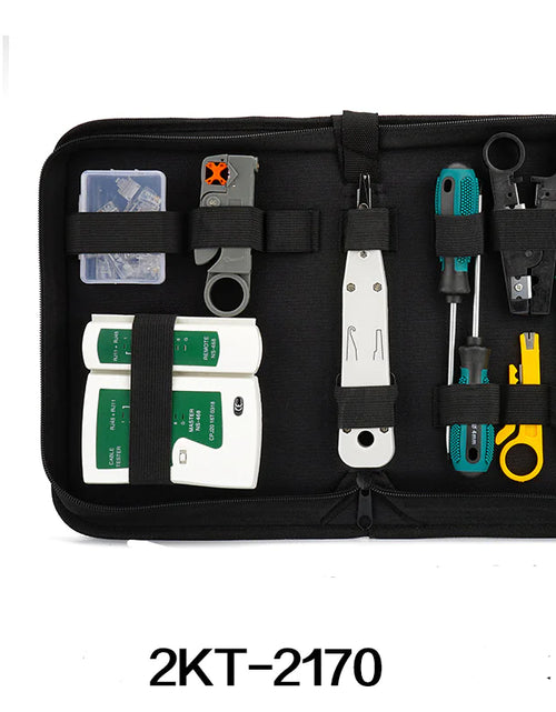 Charger l'image dans la visionneuse de galerie, Kit d'outils pour réseau domestique avec pince à sertir et testeur
