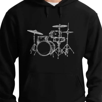 Tstars Drum Hoodies for Men Teen Boys Musician Drummer Gifts Music Mens Hoodie Medium Black
