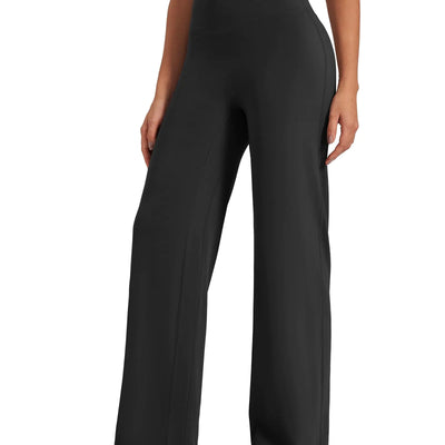 G4Free Wide Leg Pants Woman Black Yoga Pants for Women High Waisted Casual Lounge Athletic Work Dress Pants Workout Trousers(BlackXL29")