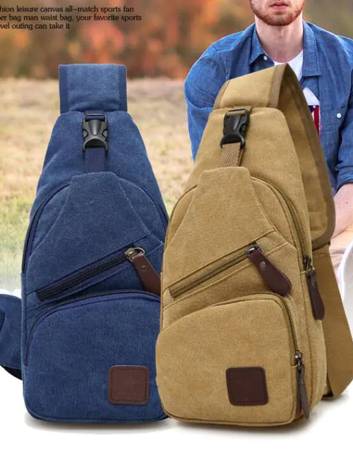 Load image into Gallery viewer, Canvas Crossbody Bag for Men - Trendy Chest Bag
