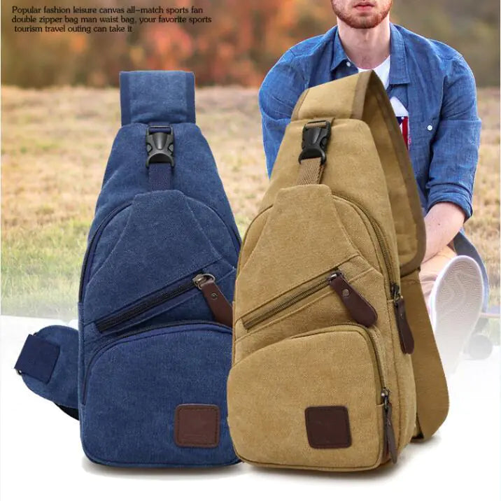 Canvas Crossbody Bag for Men - Trendy Chest Bag