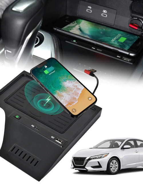 Load image into Gallery viewer, KEWISAUTO Car Wireless Charger for Nissan Sentra S SV SR 2020-2024 Center Console Charging Panel QC PD Fast Phone Charger Pad for 2020 2021 2022 2023 2024 Nissan Sentra S SV SR Accessories
