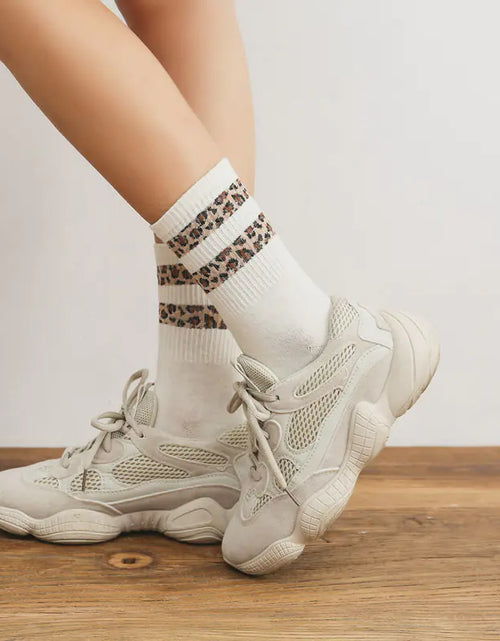 Load image into Gallery viewer, Leopard-Print Cotton Stockings for Women
