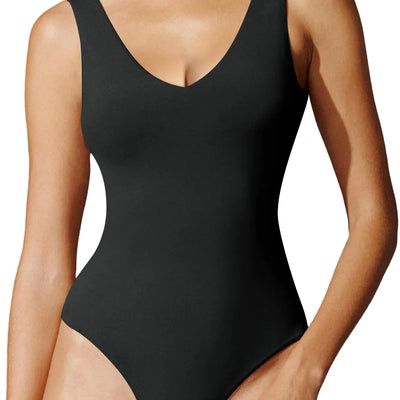 IUGA Bodysuits for Women Tummy Control V Neck Backless Bodysuit Tops Sleeveless Tank Top Body Suits for Women