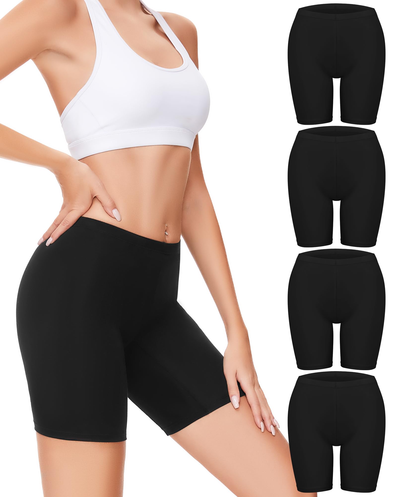 Sunm Boutique Womens Cotton Boy Shorts Underwear Anti Chafing Shorts Women Cotton Biker Shorts Women 4 Pack