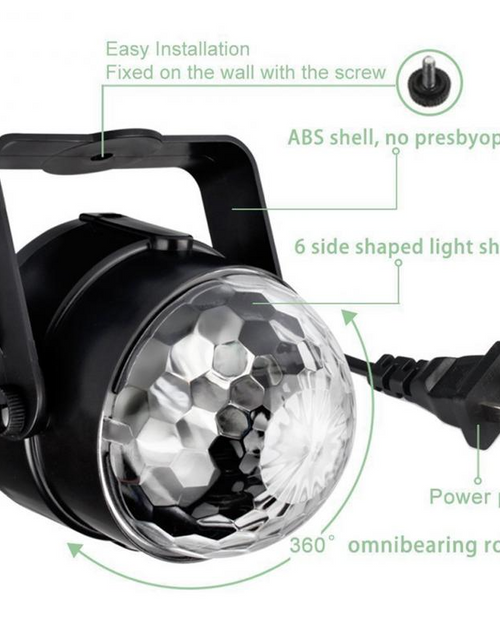 Cargar imagen en el visor de la galería, Luces de discoteca, estroboscópicas, LED, bola de DJ, bombilla activada por sonido, lámpara de decoración para baile
