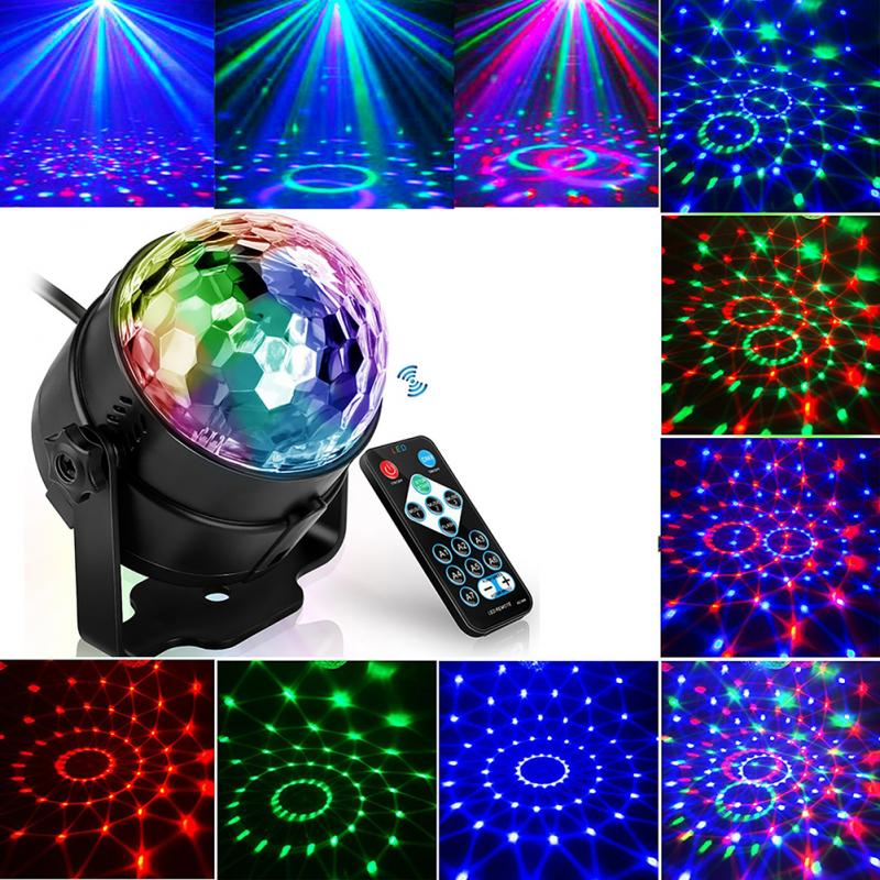 Luces de discoteca, estroboscópicas, LED, bola de DJ, bombilla activada por sonido, lámpara de decoración para baile