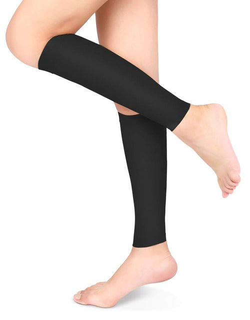 Load image into Gallery viewer, Compression Socks 20-30mmHg Calf Compression Sleeves Footless Compressed Socks for Varicose Veins Shin Splints Edema Recovery Maternity Cycling Running Travel Women &amp; Men(XL-Black)
