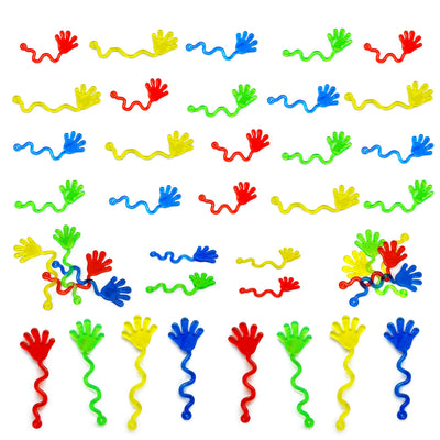 50 Pcs Glitter Sticky Hands Bulk Party Favors for Kids Carnival Prizes Treasure Box Toys for Classroom Mini Stretchy Sticky Hand Toys for Goodie Bag Stuffers Boys and Girls Birthday Party Supplies