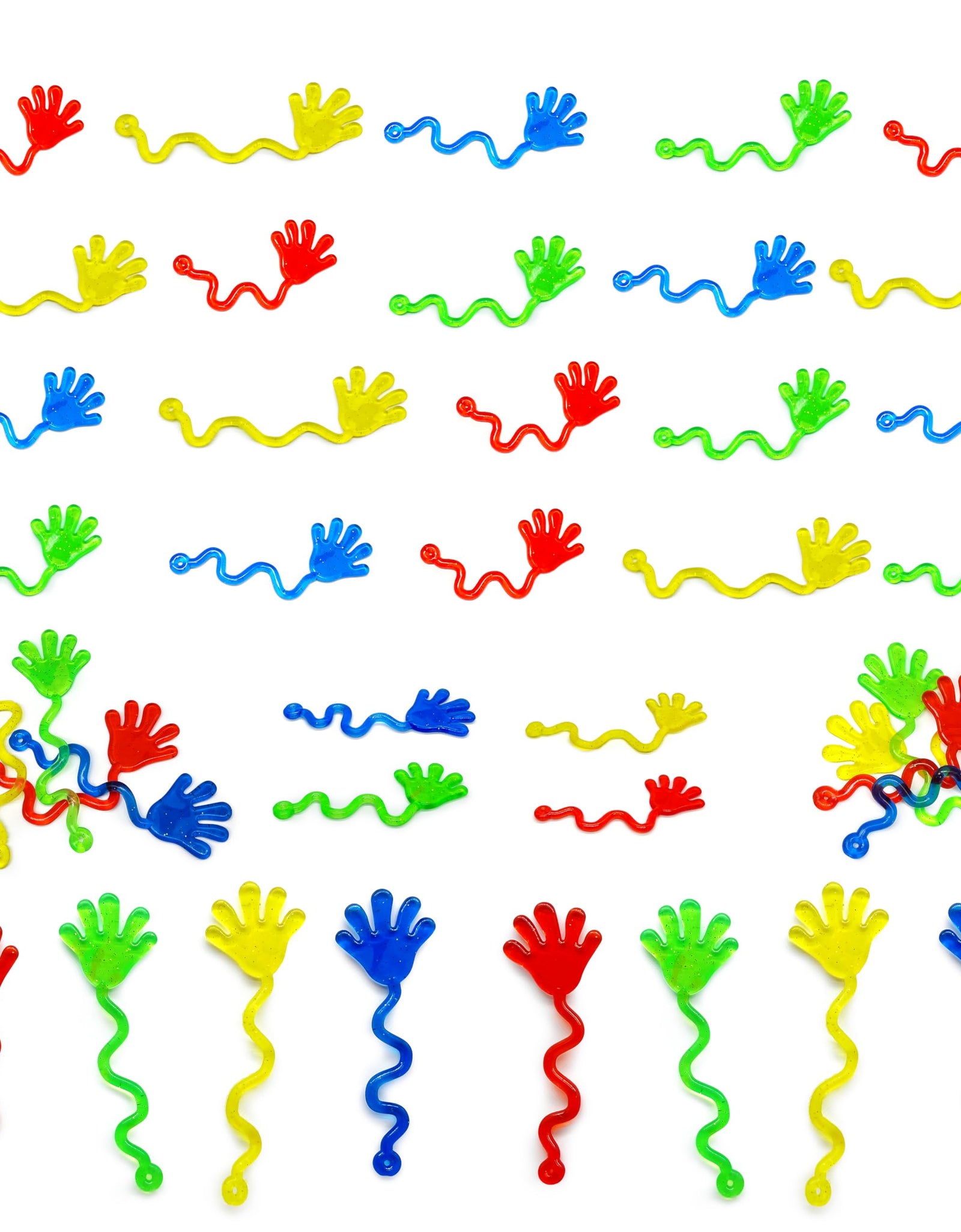 50 Pcs Glitter Sticky Hands Bulk Party Favors for Kids Carnival Prizes Treasure Box Toys for Classroom Mini Stretchy Sticky Hand Toys for Goodie Bag Stuffers Boys and Girls Birthday Party Supplies