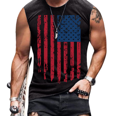 Heralady Camisetas 4 de Julio para Hombre, Camiseta sin Mangas con Estampado de Gimnasio, Bandera Americana, Talla 3XG