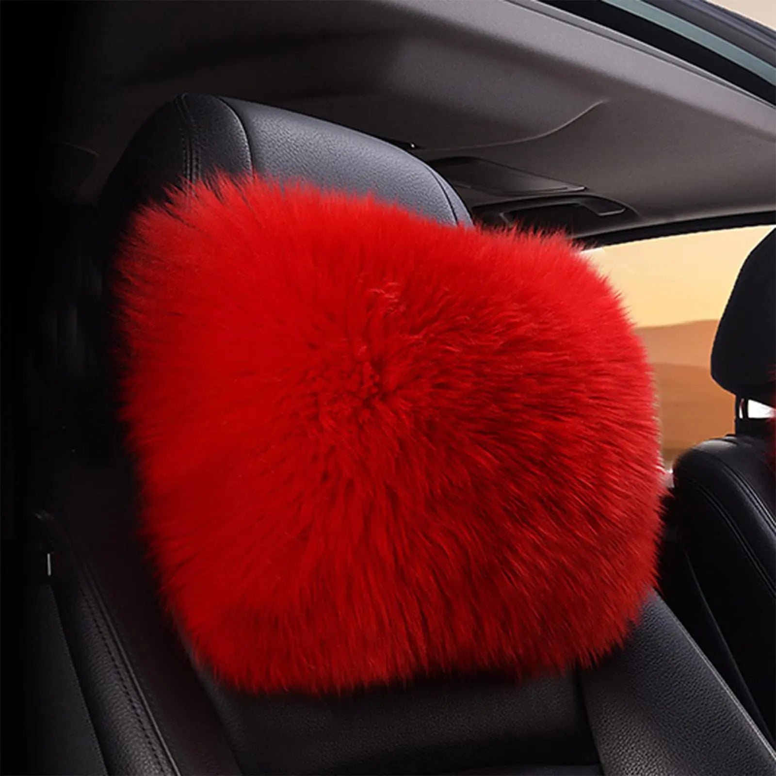 SPANICE Car Headrest Pillow Interior Head Neck Cushion Auto Protector Neck Rest Pillows Car Decor Accessories (Red)