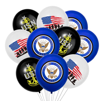 Globos de fiesta de la Marina de los EE. UU., paquete de 30, para decoraciones de fiesta de despedida de la Marina, ceremonia de bienvenida, fiesta de jubilación, decoraciones de fiesta de campamento de la Marina