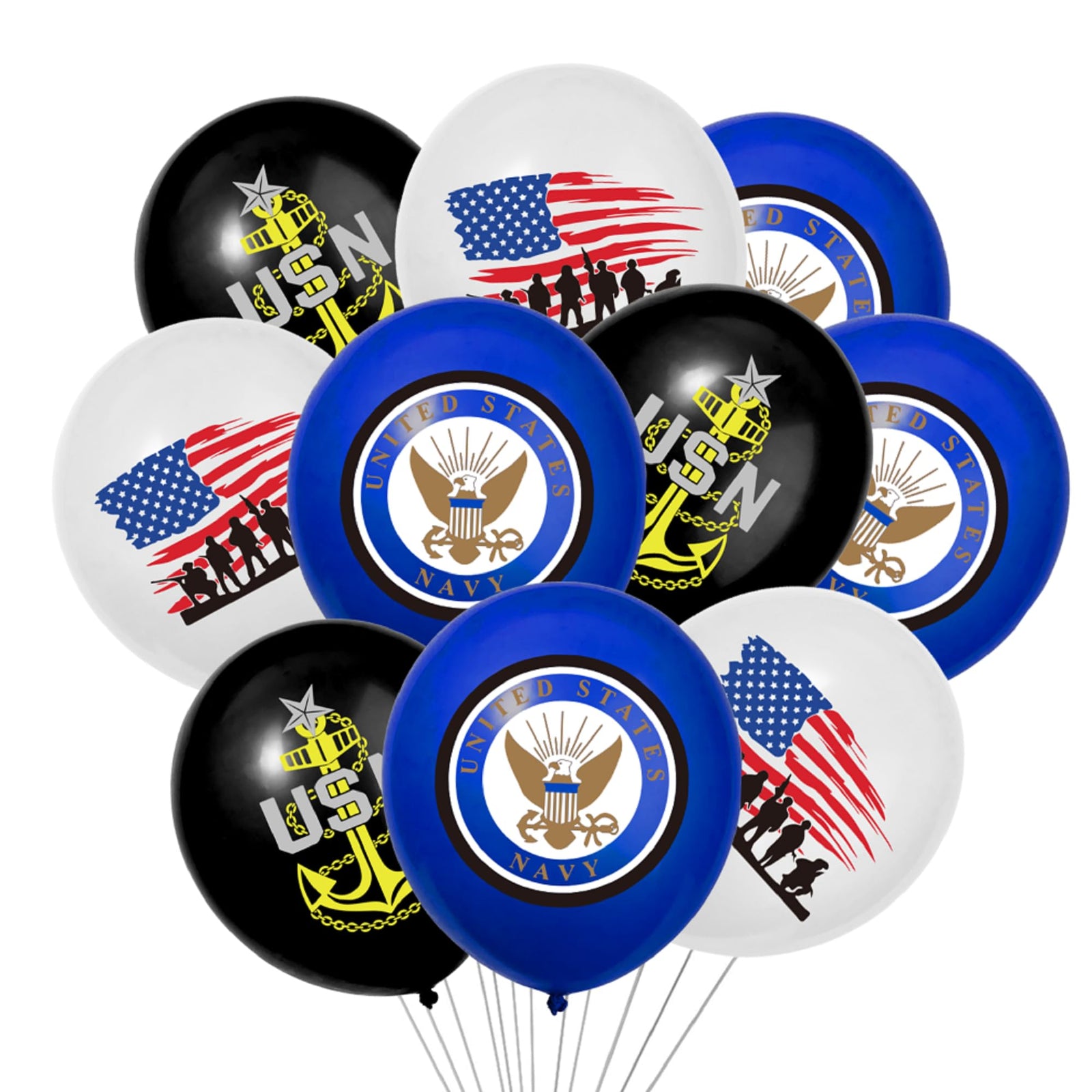 US Navy Balloon Pack of 30 Party Balloons for Navy Going Away Party Decorations Welcome Ceremony Retirement Party Navy Bootcamp Party Decorations