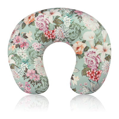 HNHUAMING Nursing Pillow Cover for Baby Girls Boys Green Breastfeeding Pillow Cover Stretchy Removable Feeding Pillow Case for Newborns Ultra Soft and Comfortable Nursing Pillow Slipcover Floral