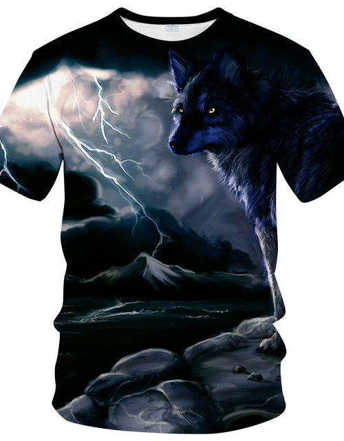 Load image into Gallery viewer, Unisex 3D Printed Short Sleeve Wolf T-Shirt Fashion Crew Neck T-ShirtsMulticolor2S
