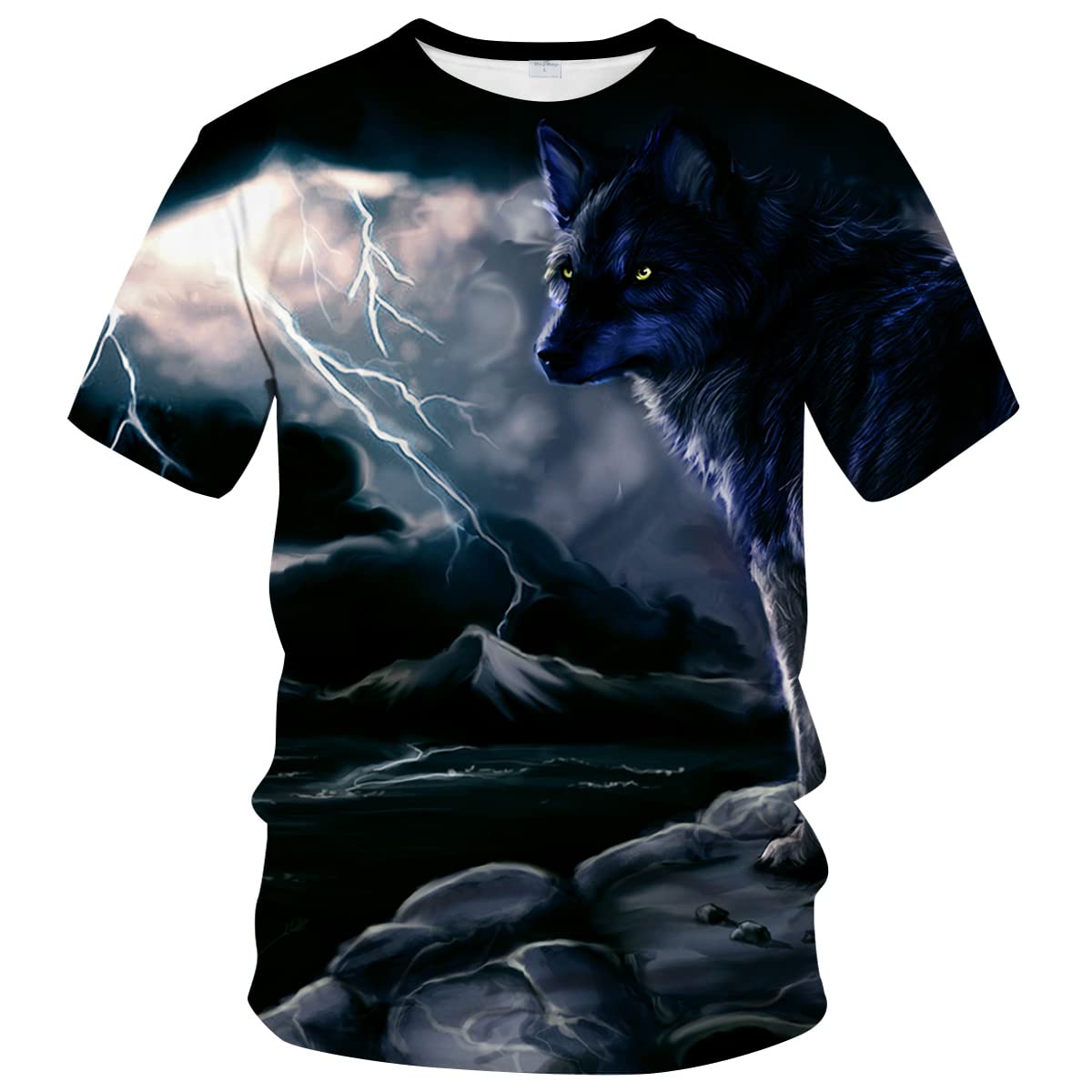 Unisex 3D Printed Short Sleeve Wolf T-Shirt Fashion Crew Neck T-ShirtsMulticolor2S