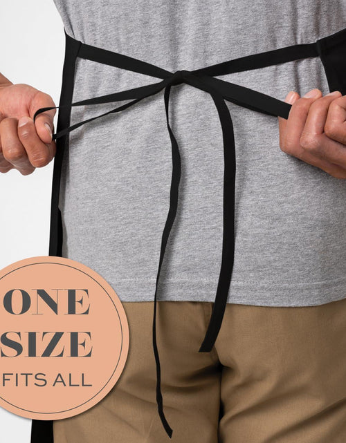 Load image into Gallery viewer, Black Aprons Bulk 12 Pack Commercial Chef Bib Apron for Kitchen One Size Unisex
