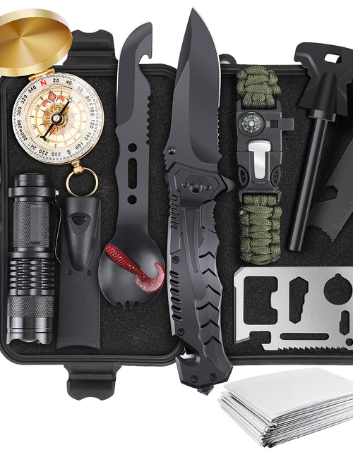 Charger l'image dans la visionneuse de galerie, ABPIR Survival Kits Gifts for Christmas Men Dad Husband Him 13 in 1 Survival Gear and Equipment Tactical Tools for Camping Hiking Hunting Outdoor Adventure Cool Birthday Idea
