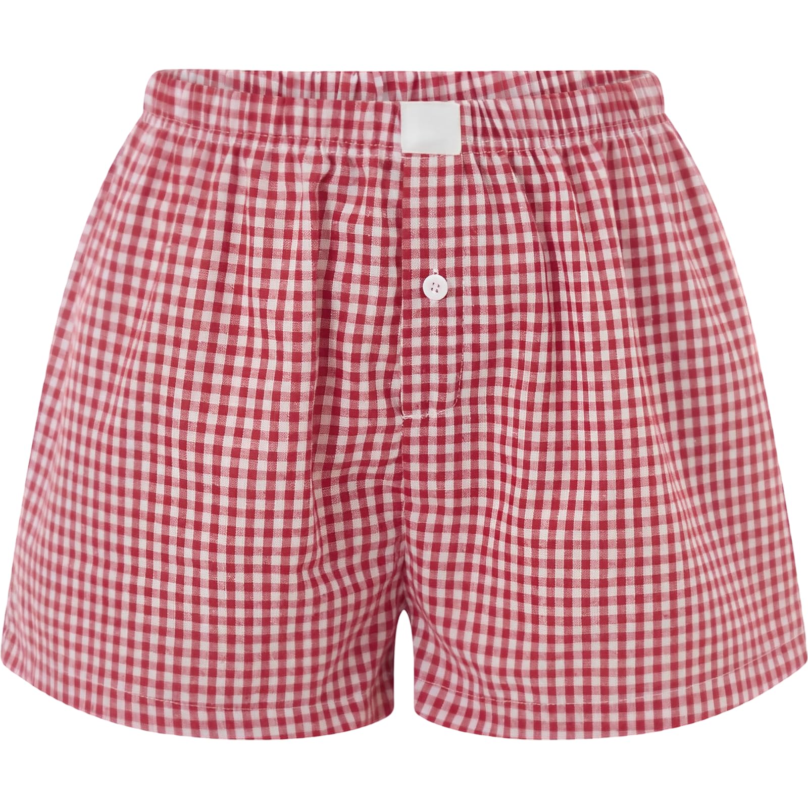 Numgug Womens Y2k Plaid Shorts Women Cute Lounge Pajama Boxer Shorts Checkered Sleep Shorts Gingham PJ Shorts