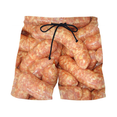 QIGUANDZ Mens Beach Shorts Funny cheese snack Print Board Shorts Hawaiian Casual Quick Dry Swim Trunks Novelty Shorts with Pockets