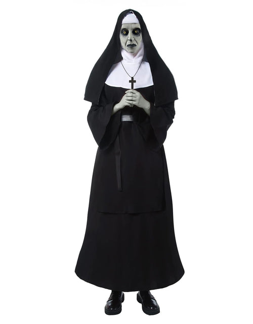 Cargar imagen en el visor de la galería, Nun Costume for Women Nun Dress with Scary Nun Mask Various Size Adult Halloween Nun Outfit Cosplay
