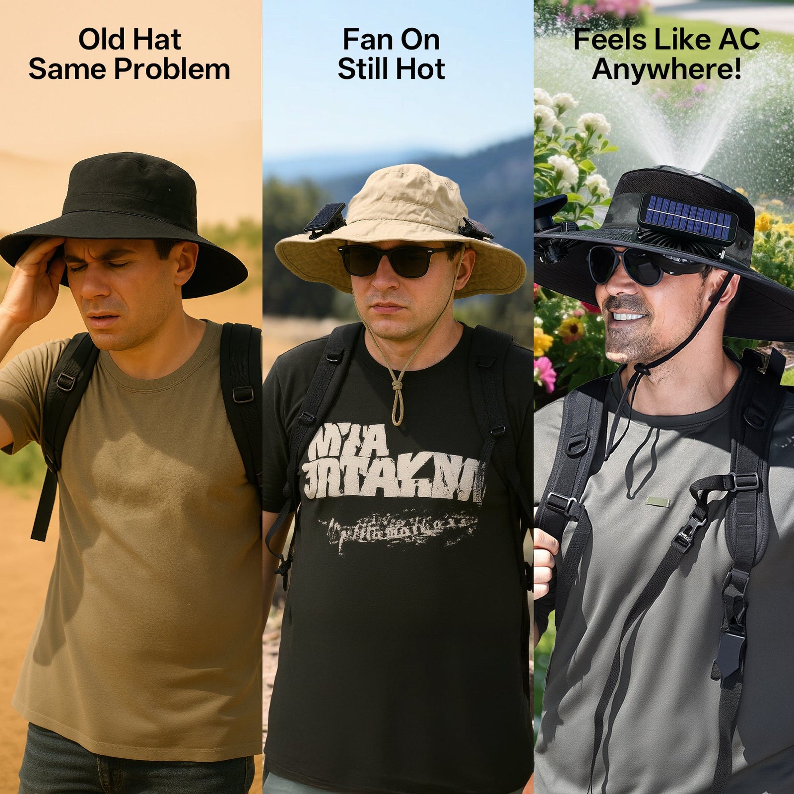 Gorra con ventilador solar UPF50+, gorra con ventilador solar y carga USB - Gorra solar refrescante, sombrero de pescador, pesca al aire libre, ocio al aire libre, camping, senderismo, trabajo al aire libre, ocio al aire libre