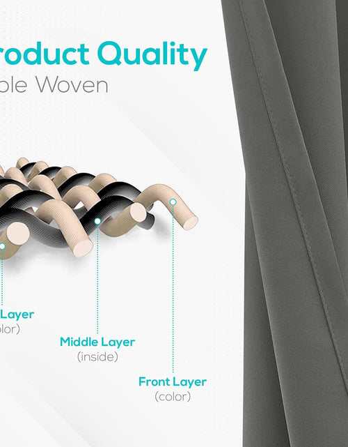 Cargar imagen en el visor de la galería, Blackout Curtains for Bedroom Pack of 2 Window Hanging Panels 52 x 84 inch Grey
