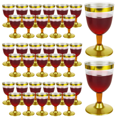 FVIEXE 100 Pack Plastic Wine Glasses 5 Oz Disposable Wine Glasses with Stem for Parties Weeding Birthday Clear Plastic Wine Glass Plastic Goblets Wine Cups
