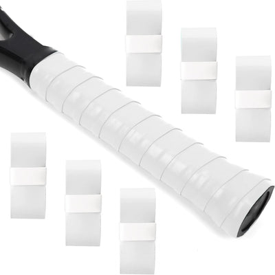 L LK SPORTS Tennis Racket Grip Tape 6 Pack Precut Anti Slip Tennis Grip Tape Absorbent Dry Feel Tennis Grips Overgrip for Tennis Pickleball White
