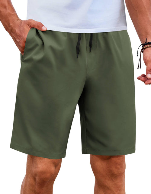 Load image into Gallery viewer, COOFANDY Mens 9" Elastic Shorts Lightweight Beach Summer Shorts Drwastring Khaki Vacation Shorts
