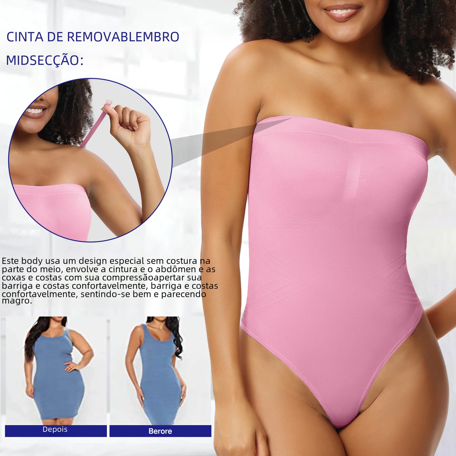 Body moldeador para mujer personalizado con tirantes desmontables