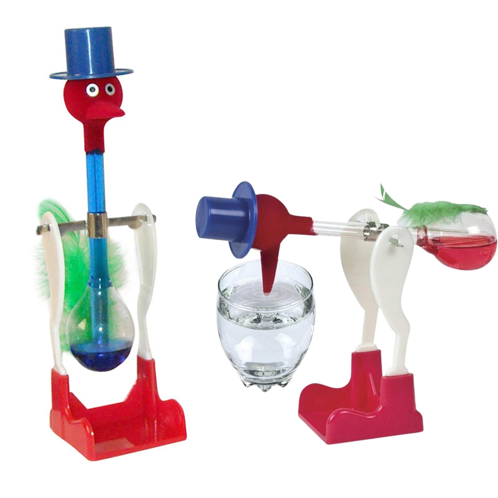 Drinking Bird2 PCS The Original Vintage Retro Sippy Dipping Bird A Science Wonder Wholesale Bulk SetNon Stop Liquid Glass Drinking Lucky Bird Duck Desk Toy