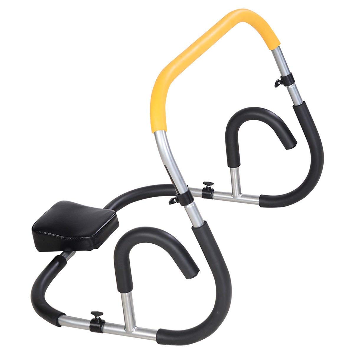 RIVALLYCOOL Fitness Crunch Entrenador portátil de abdominales y de entrenamiento de asistente, máquina de abdominales de ejercicio para gimnasio en casa (amarillo)