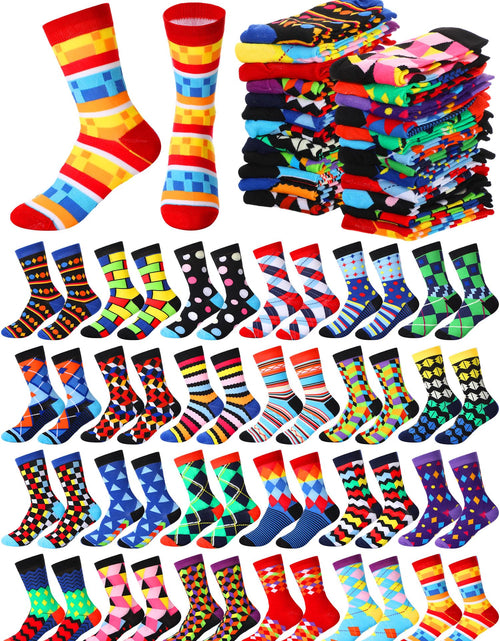 Load image into Gallery viewer, Shinymoon 24 Pairs Socks Bulk Fancy Funny Novelty Socks for Women Girls Holiday Gifts(Geometry Pattern)
