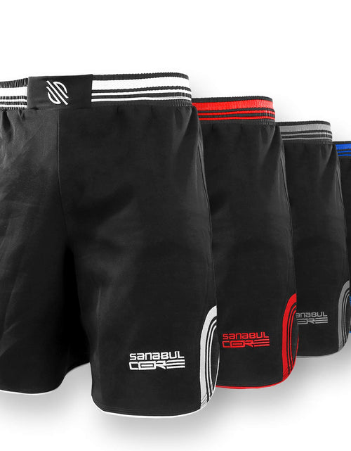 Load image into Gallery viewer, Sanabul Core MMA Shorts BJJ Shorts Boxing Trunks No Gi Jiu Jitsu Shorts - White/Black Medium
