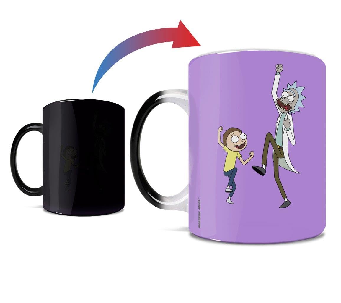 Morphing Mugs Rick and Morty – Logo - One 11 oz Color Changing Ceramic Mug – Image Revealed When HOT Liquid Is Added!