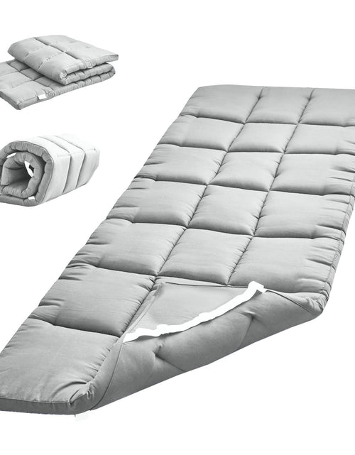 Charger l'image dans la visionneuse de galerie, Cot Mattress TopperLightweight Cot padQuilted Cot Pads for CampingSoft Comfortable Sleeping Cot Mattress Pad Only
