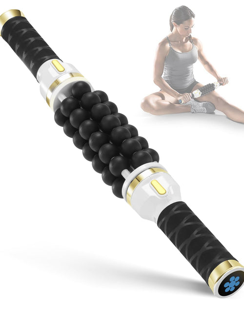 Load image into Gallery viewer, Electric Rolling Massager Rolling Percussive Massager Electric Ball Roller Portable Muscle Relaxation Massager Muscle Relief and Recovery for Athletes Percussion Massage 2 Rotations (Gold)
