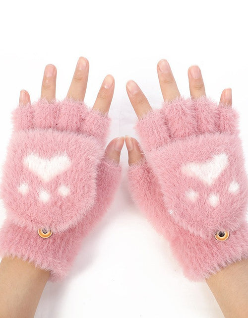 Charger l'image dans la visionneuse de galerie, Gants d'hiver tricotés patte de chat
